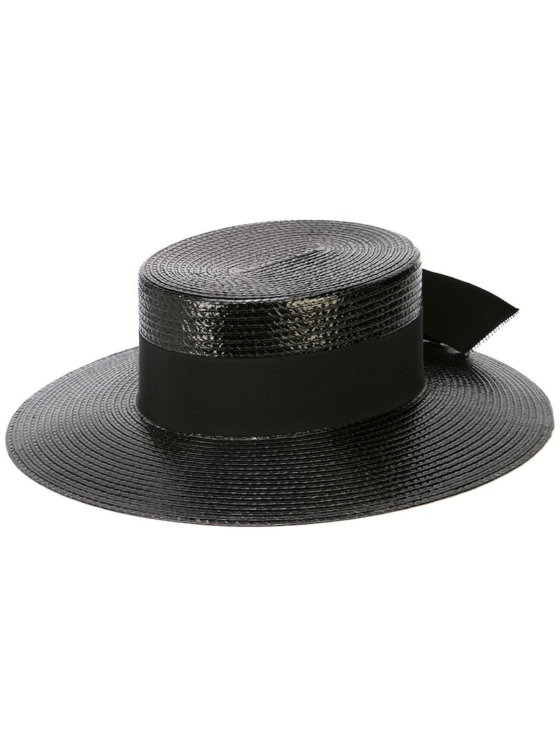 Saint Laurent глянцевая плетеная шляпа